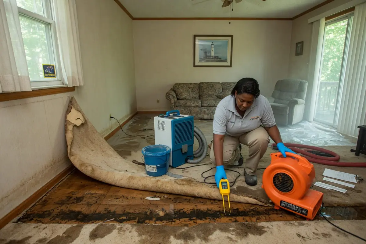 Emergency Water Damage Restoration Greenville NC, LLC crew at work
